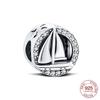 Шарм-бусины из серебра 925 пробы в виде парусного судна для изготовления ювелирных изделий Оригинальный браслет Леди Любовь Модные украшения Подарок