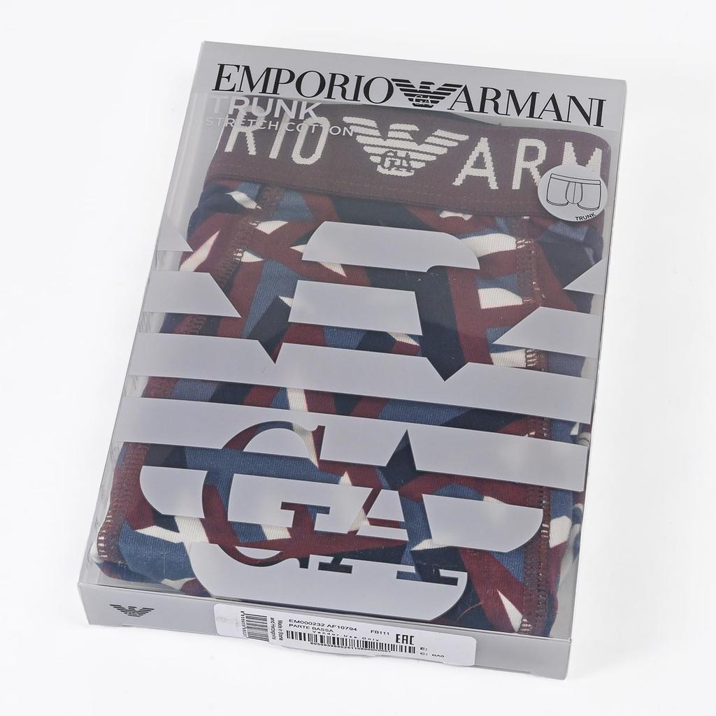 Трусы-боксеры Emporio Armani с логотипом Размер Коричневый и EM000232 AF10794 Сделано в Мужской Принт, M, Синий, FB111, Италия.