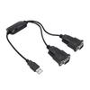 Кабель-адаптер последовательного порта Plug and Play USB 2.0 на 2 последовательных порта 9-контактный DB9 232 кабель-адаптер для Win 7 8