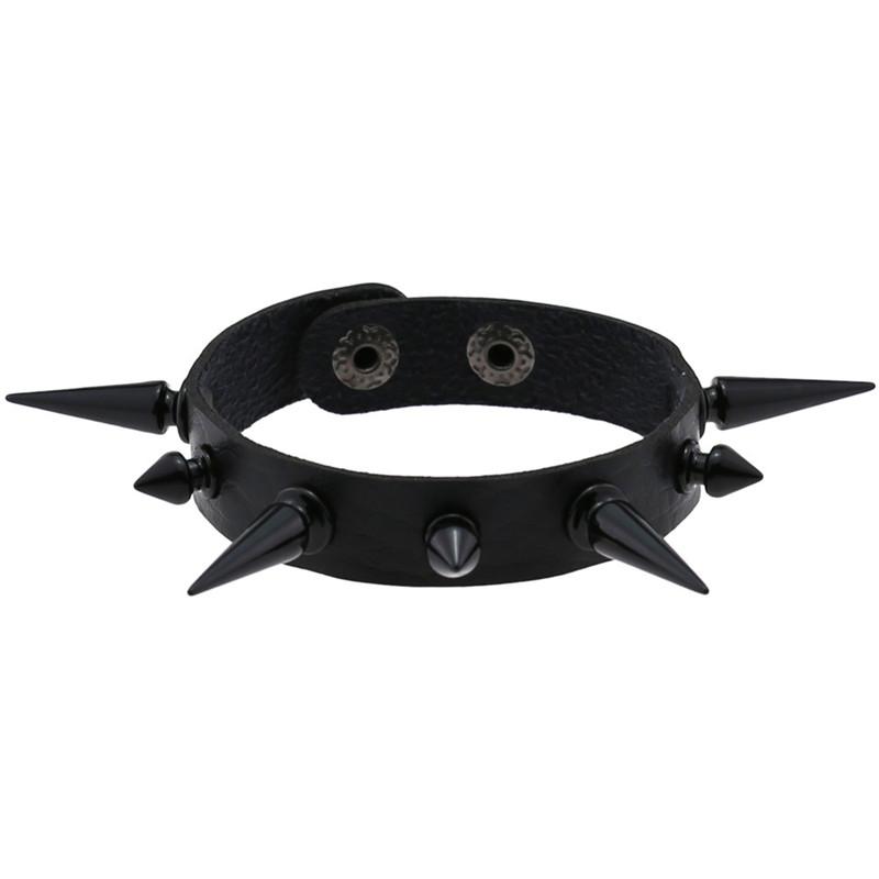 New Black Punk Spike Rivets Bracelets For Women Stud Bracelet PU Leather Charm Cuff Bracelets Cuff Bangles Jewelry Party Gift