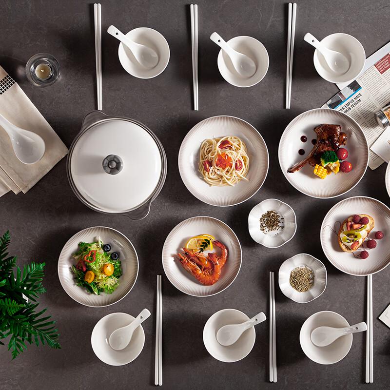 Dupont Simple White Ceramic Dinnerware Set