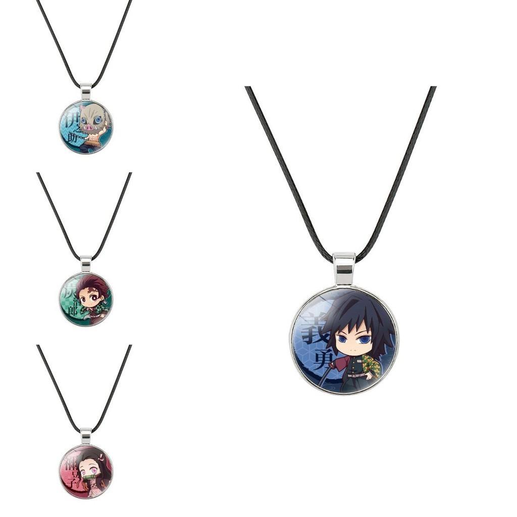Charming Demon Slayer Time Gem Pendant Necklace With Durable Alloy And Soft Rope