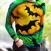 Spring and Autumn Round Neck 3D Halloween Funny Pattern Printed Top Fashionable Casual Long Sleeved Men's T-shirts