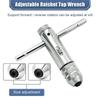 Tool Thread Metric Plug M3-M8 Machine Screw Adjustable Wrench Ratchet Tap Holder Wrench Silver