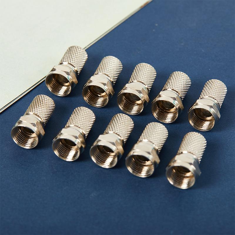 10 шт. Металлические скручивающиеся вилки коаксиального кабеля Rg6 F-типа для спутникового телевидения