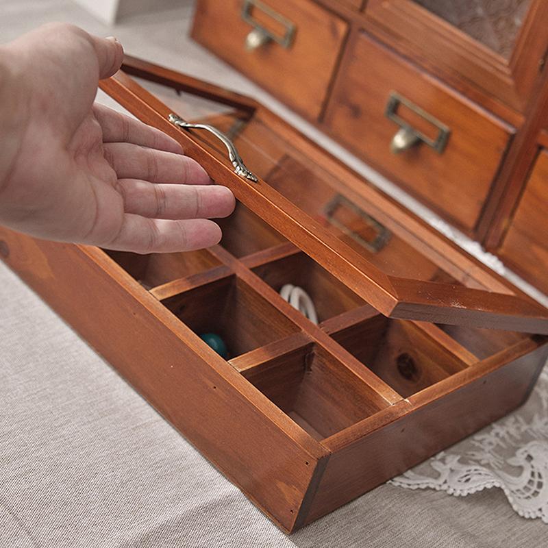 Винтажная шкатулка для колец, деревянная шкатулка с прозрачной крышкой, портативная шкатулка для украшений, коробки для демонстрации браслетов и сережек