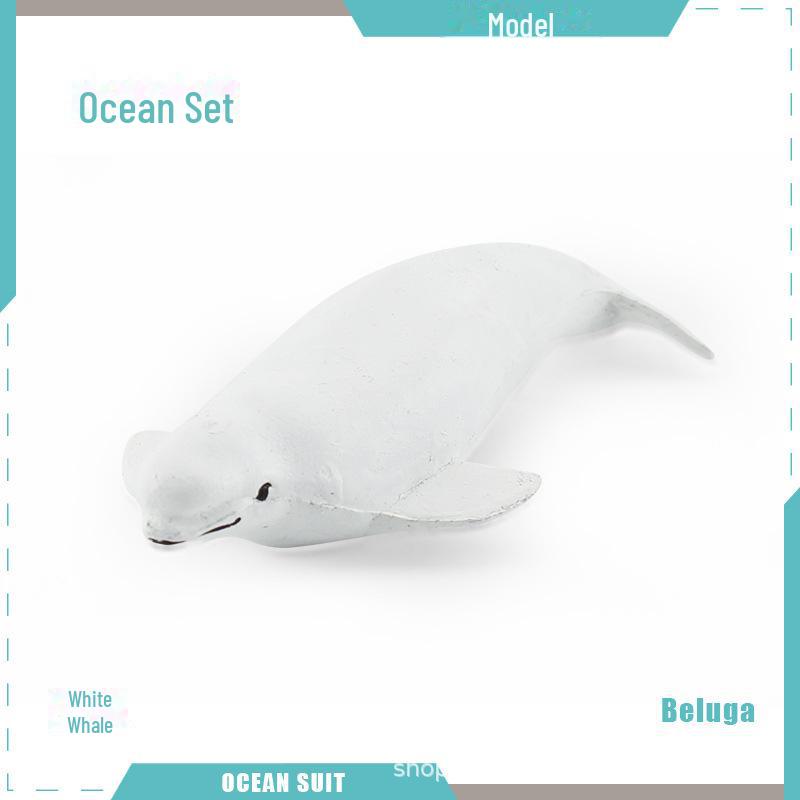 Набор моделей морских животных: Акула, черепаха, дельфин, кит, пингвин, краб и существа морского дна