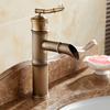 Basin Faucet Antqiue Brass Bamboo Waterfall Bathroom Sink Faucet Single Lever Deck Bath Toilet Mixer Water Tap WC Taps ZLY-6660