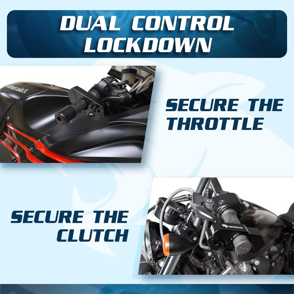 Замок на мотоцикл - замок на ручку газа/тормоза/руль, заблокируйте свой мотоцикл, скутер, мотоцикл, квадроцикл менее чем за 5 секунд от BigPantha. (черный).