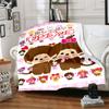 1pc Blanket Monchhichi Print Design, Lightweight Blanket for Sofa, Bed- Soft &Warm, Gift for All Seasons like Christmas, Halloween