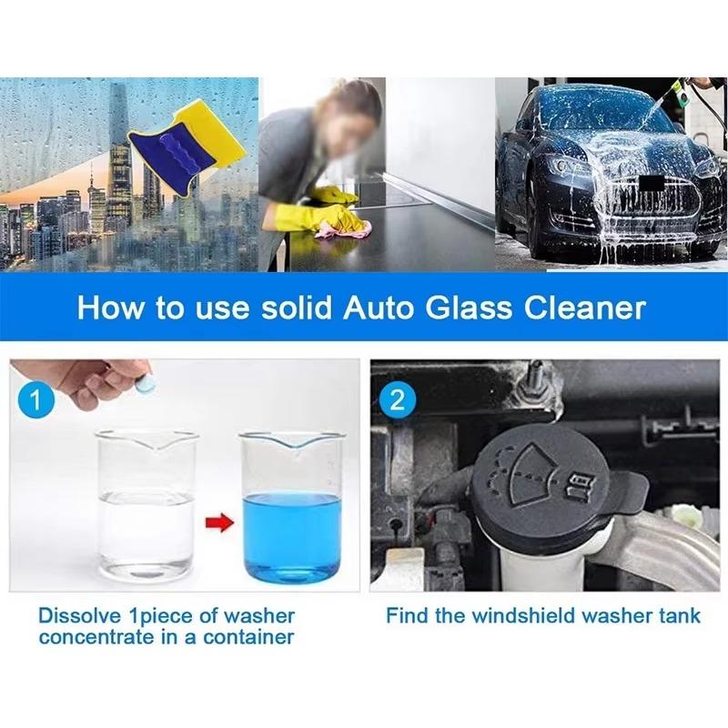 Автомобильные шипучие таблетки Смешанные твердые очистители для лобового стекла Инструменты для мытья стеклоочистителей Домашний туалет Окна Концентрированные таблетки Автомобильный очиститель