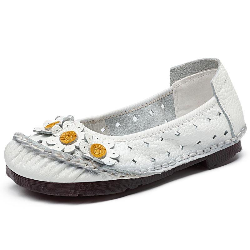 Модная дизайнерская обувь Женские мокасины из натуральной кожи на плоской подошве Женские мокасины Оксфорды Женские туфли 2024 Цветочные женские туфли Мамы на плоской подошве