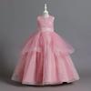 Christmas Girl Princess Dress Sleeveless Lace Tulle Formal Gown for Wedding Party Piano Performance Flower Girl Dress