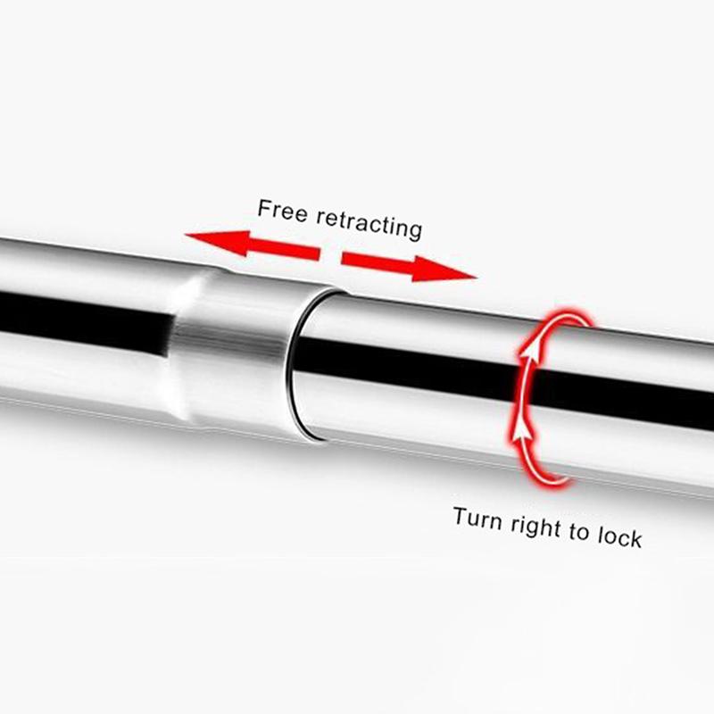 Extendable Curved Shower Curtain Rod Silver L Shaped Stainless Steel Shower Curtain Poles Punch-Free Bathroom Curtain Rail 3Size