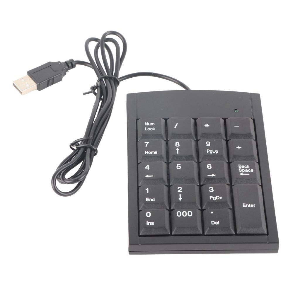 Черная USB-цифровая клавиатура с 19 клавишами, Plug and Play, мини-размер, портативная цифровая клавиатура для бухгалтерии