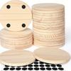 4-inch Circular Blank Wooden Coaster, Used for Crafts with Anti Slip Silicon Dots, for DIY Painting, Woodcut Home Decoration