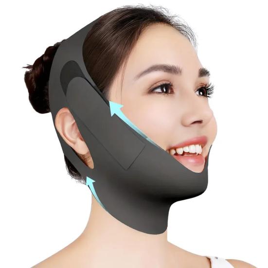 V Line Lifting Strap Face-slimming Mask Adjustable Chin Strap Jawline Shaper Breathable Jaw Strap for Sleeping