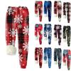 Women's Fashion Christmas Printed Sports Loose Thickened Thick Fleece Warm Pants