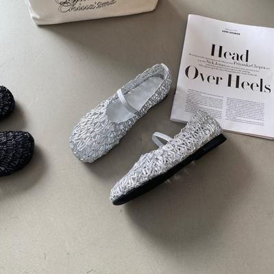 Ретро плетеные туфли-рыбаки женские 2025 лето полые дышащие с мелким вырезом одинарные туфли на плоской подошве сандалии Мэри Джейн с юбкой