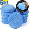 Car Waxing Polish Sponges 5 Inch Car Detailing Wax Applicator Pads Round Pocket Microfiber Foam Sponges Car Cleaning Tools