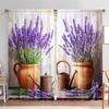 2 шт. Лавандовые настенные занавески с цветочным принтом   Защита от солнца и посторонних глаз   Подходят для декора различных комнат