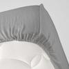 Drap housse - Angelia - 140 x 190 cm - Gaze de coton - Bonnet 30 cm - Uni gris