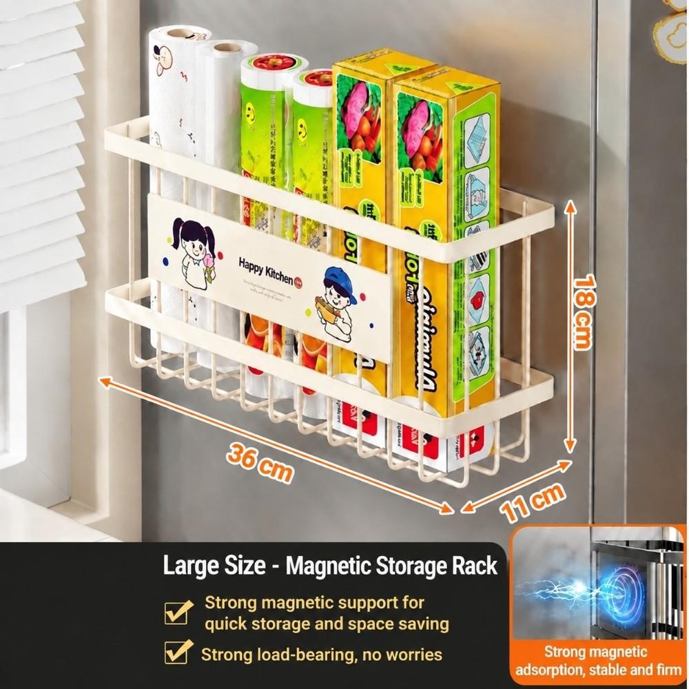 Space Saving Fridge Storage Box Metal Storage Rack Durable Refrigerator Shelf
