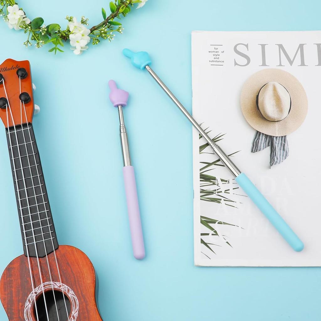 Черный телескопический указка для учителей, Указка для преподавания в классе, Металлическая ручная выдвижная указка, Длина в разложенном виде 21,6 дюйма, Ручной презентер