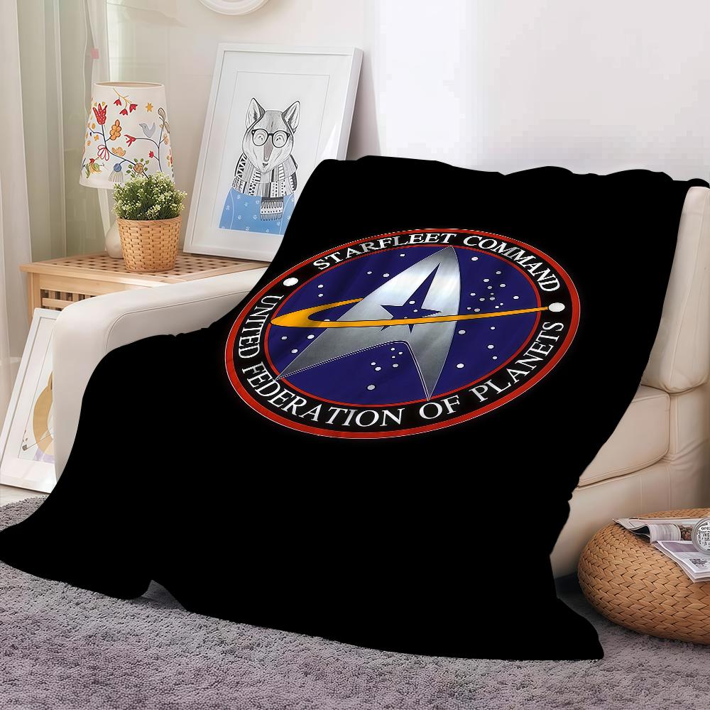 Плед S-Star T-Trek с логотипом Теплый и мягкий Подходит для спальни гостиной диван-кровать офиса путешествий кемпинга
