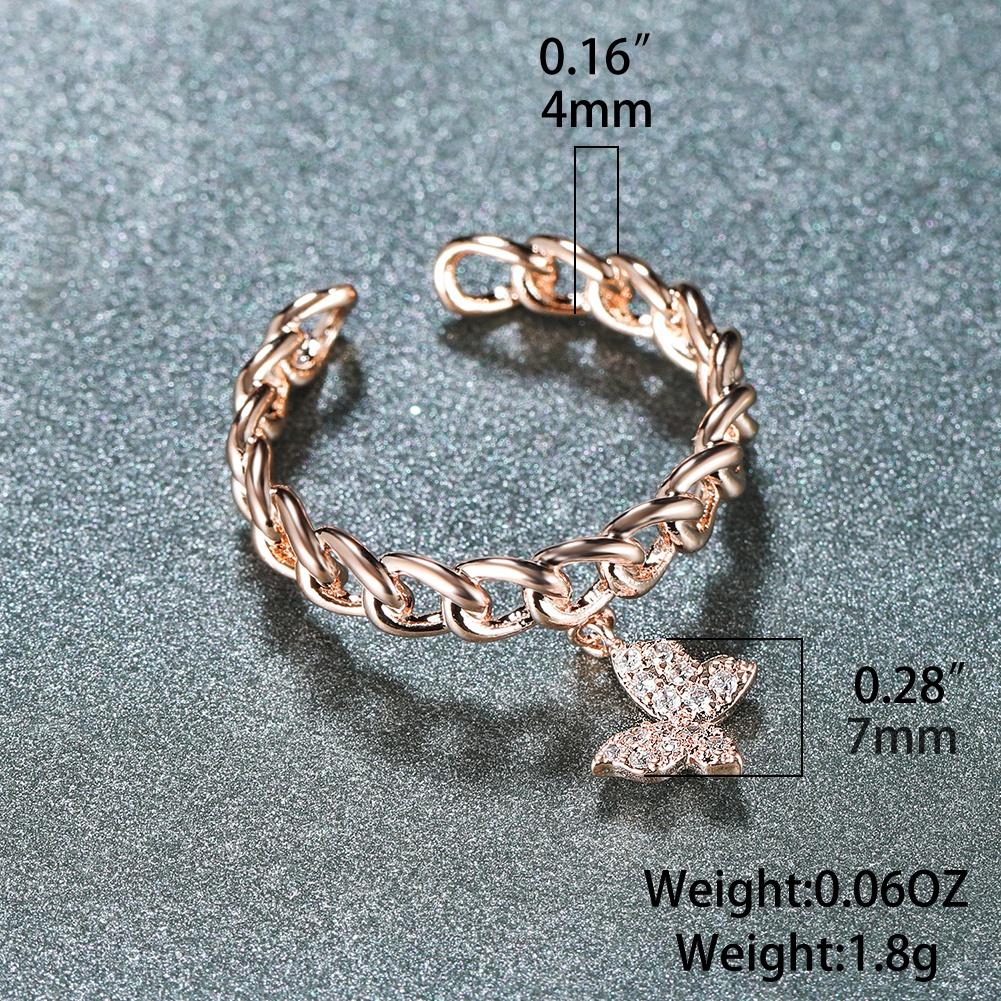 Белый драгоценный камень, серебро/розовое золото, цвет в форме бабочки, модные женские ювелирные изделия, кольцо, кулон, роскошное открытие, регулируемые кольца