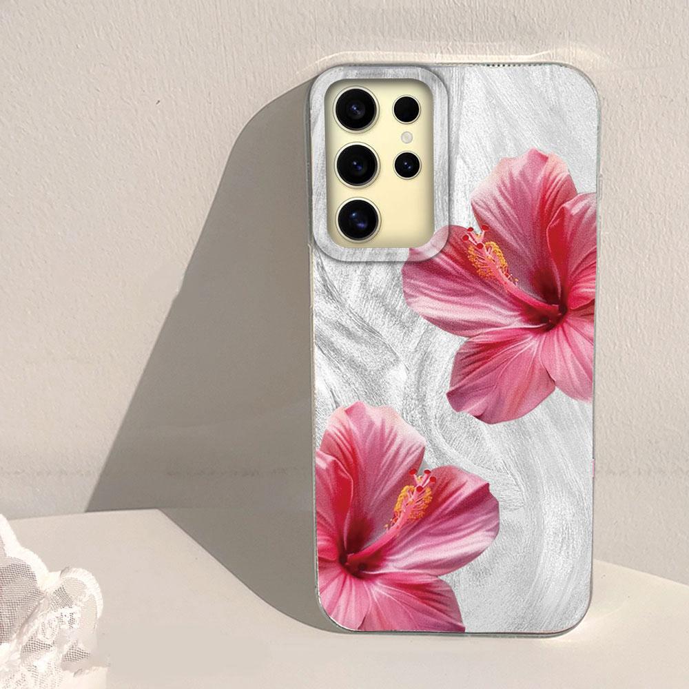 Розовая лилия Печатный чехол с жесткой задней панелью для Samsung Galaxy S25 Ultra S26 S23 S24 Plus S21 FE S22+ S26+ Ударопрочный чехол для телефона Девочка