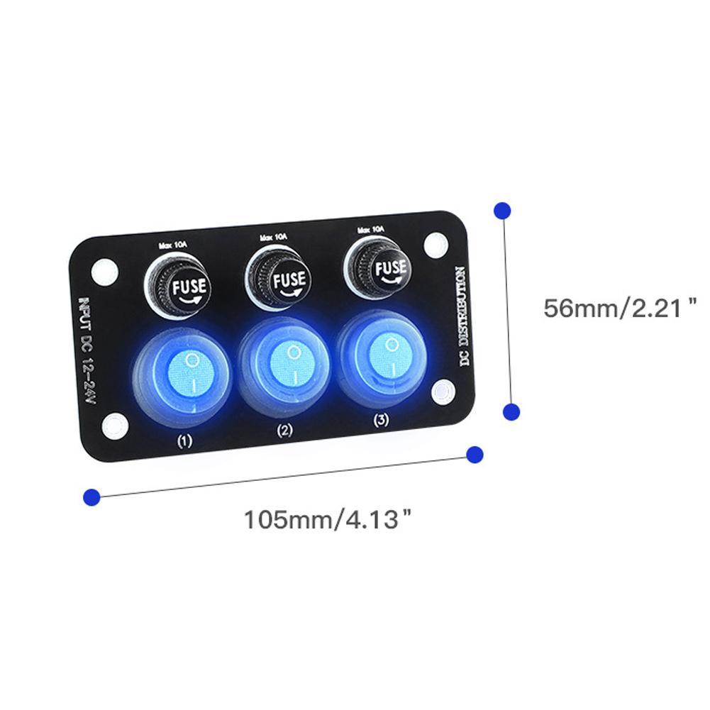 3/5 кнопок светодиодная морская лодка клавишная панель переключателей 10A предохранитель лезвие автомобильный клавишный переключатель для грузовика прицепа кемпер автомобильная панель переключателей