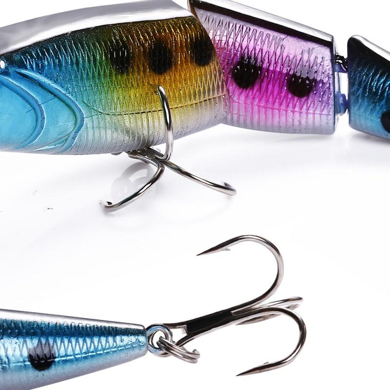 Рыболовная приманка 13,5 см, трехсекционная жесткая приманка, плавающая приманка-поппер, крючки, приманка для окуня, CrankBait