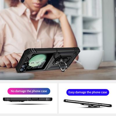 Чехол для Samsung Galaxy Z Flip6 5G TPU+PC Чехол для телефона с кольцом-подставкой Защита от падений