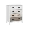Commode - MUVOE - 5 Tiroirs - Blanc - 70x38x85 Cm - Anti-basculement