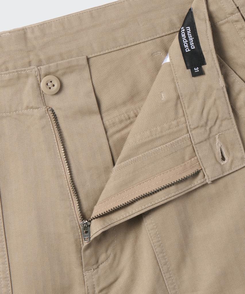 MUSINSA STANDARD Cotton Herringbone Replica Fatigue Pants [Beige]
