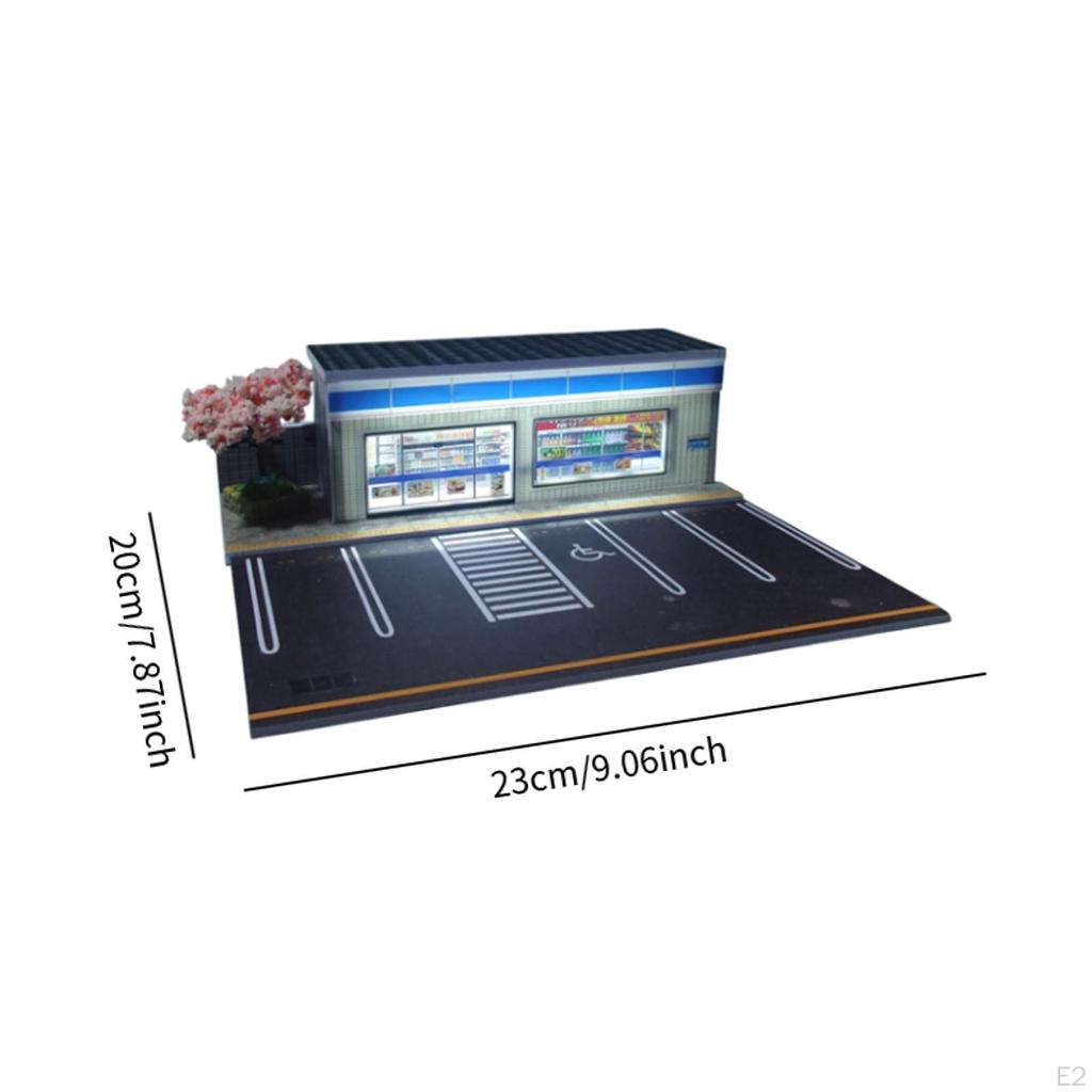 1:64 Диорама парковочной зоны с подсветкой для литых автомобилей