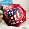 Custom Name Umbrella Atletico Madrid Crest Umbrella 8-Frame for Travel, Camping, Casual Lightweight Portable, Essential for Family Gifts