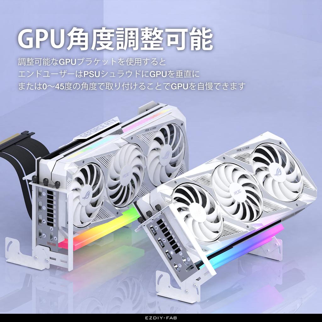 New RGB Vertical GPU Bracket Adjustable Vertical Graphics Card Holder ARGB 5V 3Pin LED Light Sync PCIe X16 Gen4 Riser Cable 90 Degree Right Angle 17cm