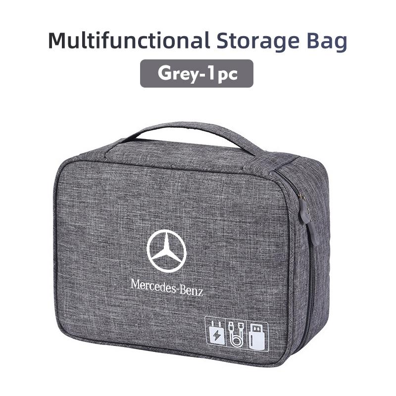 Large Capacity USB Gadget Cable Bag Hard Disk Charger Organizer For Mercedes Benz W202 W212 W126 W140 W168 W177 CLS GLE GLC GLS