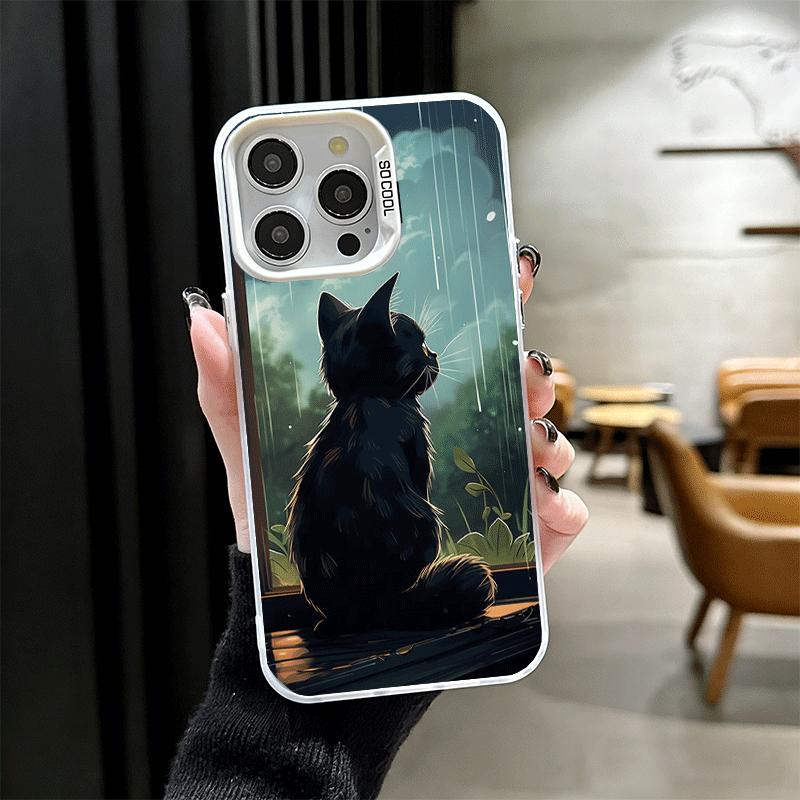 Чехол для телефона Healing Sense Cat Rain Soft для iPhone 15 16 17 Pro Max 17Air 16E 14 Plus 13 12 Mini Ударопрочный Чехол Задняя Панель