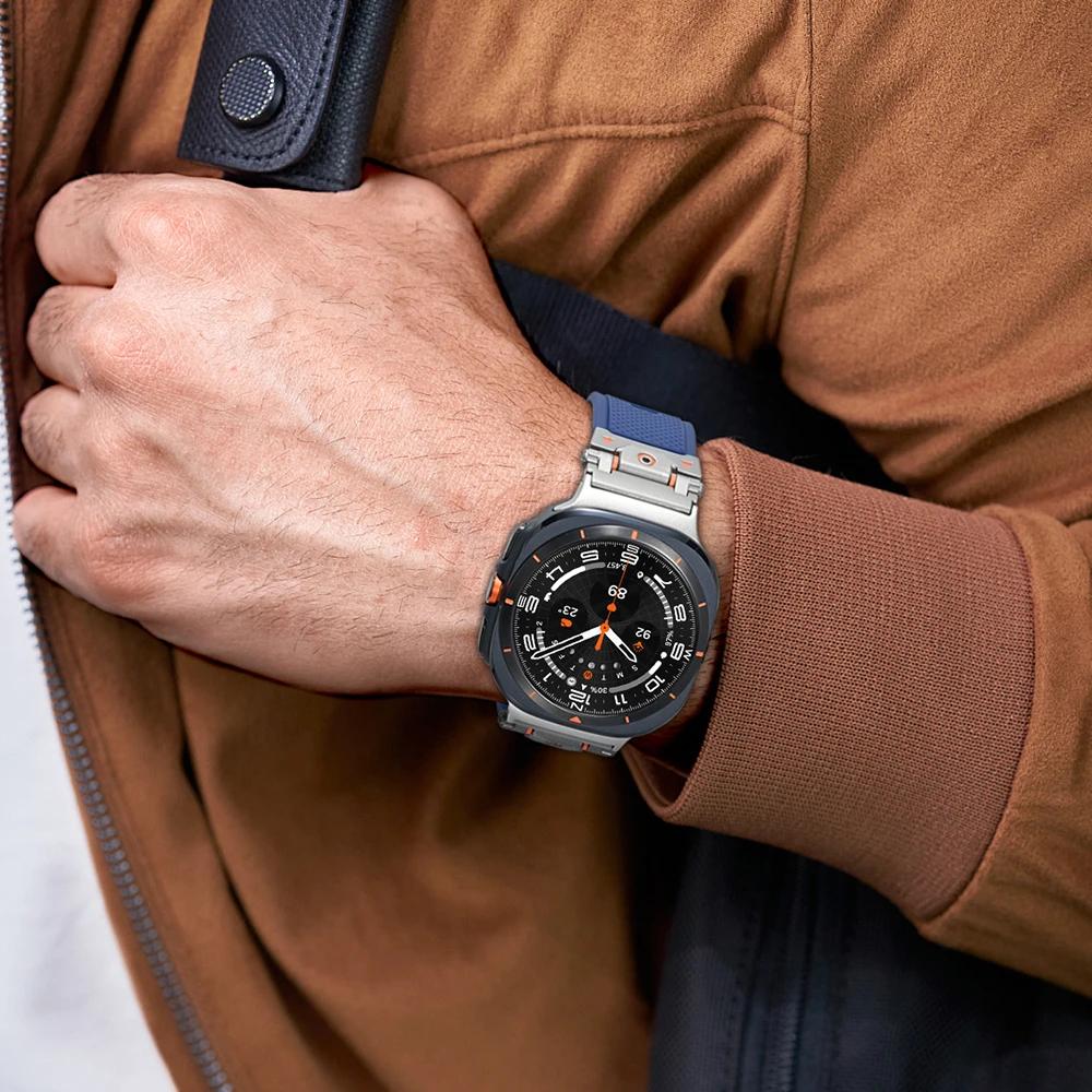 Мягкий резиновый ремешок для Samsung Galaxy Watch Ultra 47 мм, цвет титана, ремешок Correa для GALAXY WATCH 47 ULTRA, роскошный спортивный браслет