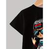 Boys' 3D Print Casual Outfit Set - Fashionable T-Shirt & Shorts Combo, Black with Cartoon Character Design, Lightweight Polyester