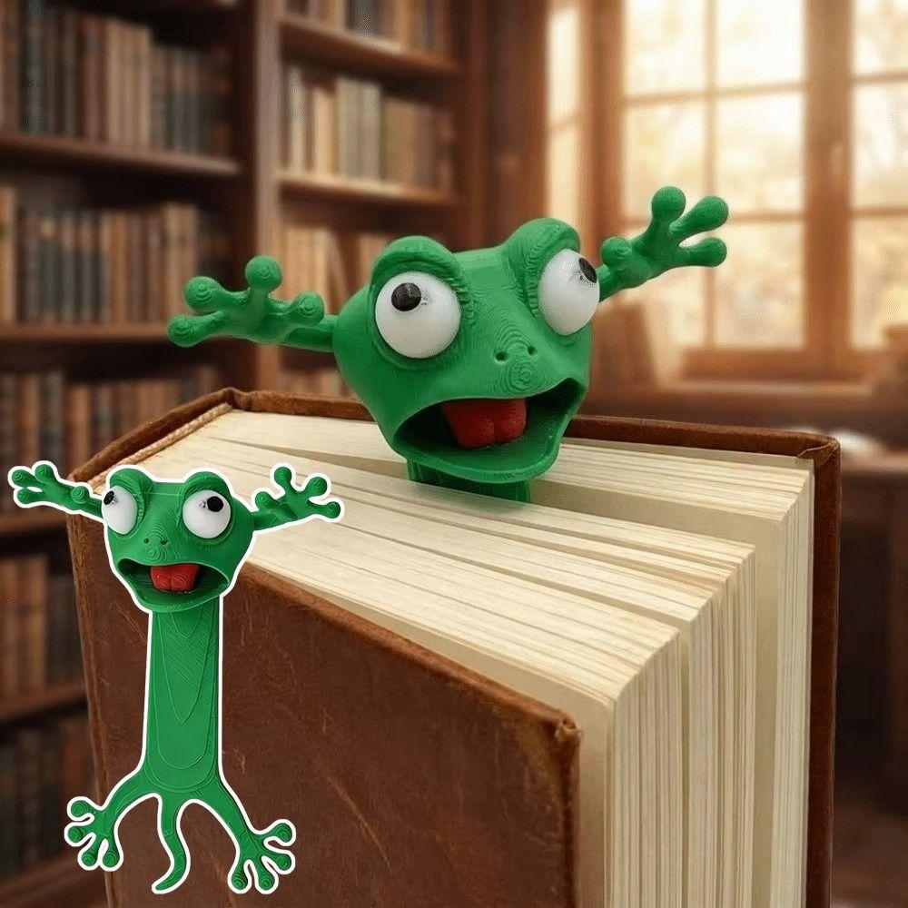 1/2 шт. Прочная конструкция 3D лягушка Закладка Легкая Портативная Мультяшная Закладка для страниц Настольное украшение
