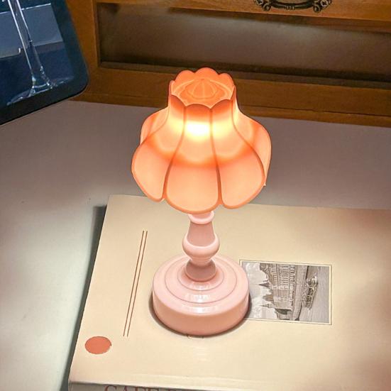 Night Light Mini Flower Shape Soft Glow Warm Light Desk Lamp with Adjustable Brightness Touch Control Portable Table