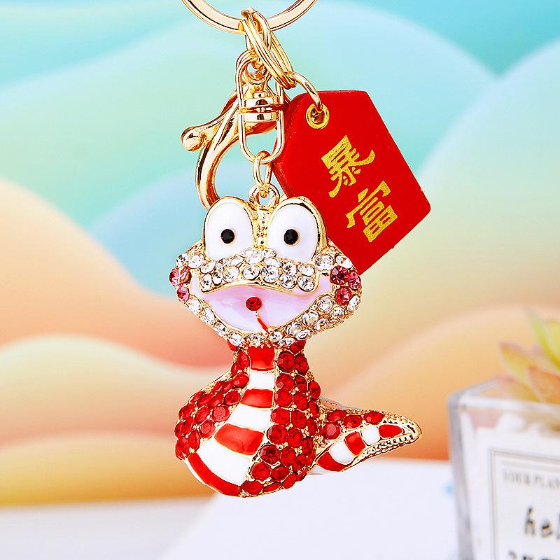 Креативный китайский зодиакальный брелок-подвеска в виде змеи, изысканный мультяшный брелок-змея, украшение для рюкзака, аксессуары, подарки