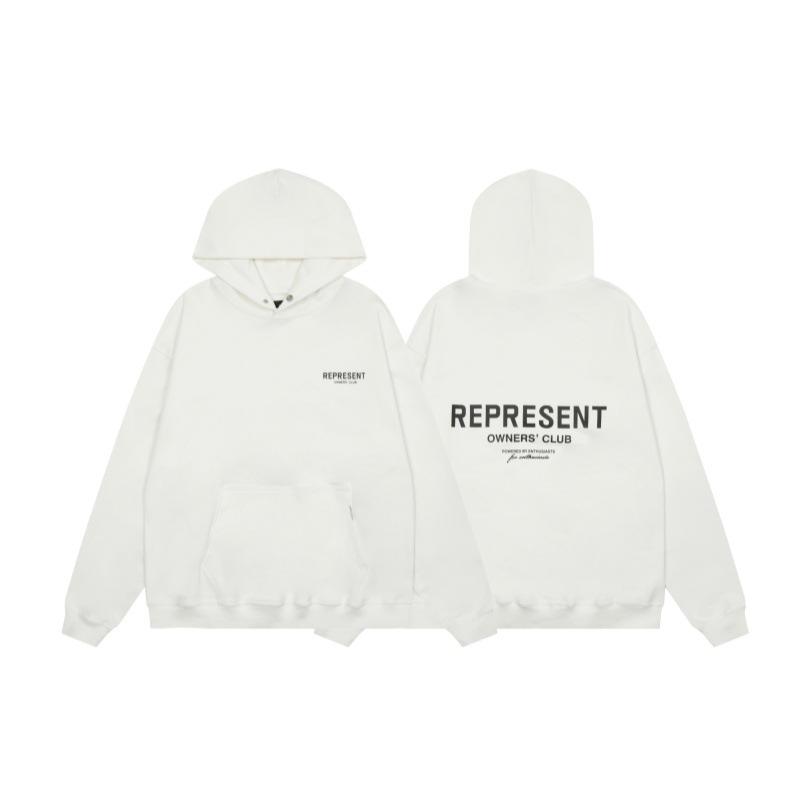 24S cross-border foreign trade supply American trendy brand REPRESENT basic letter printing men's and women's hooded loose sweater