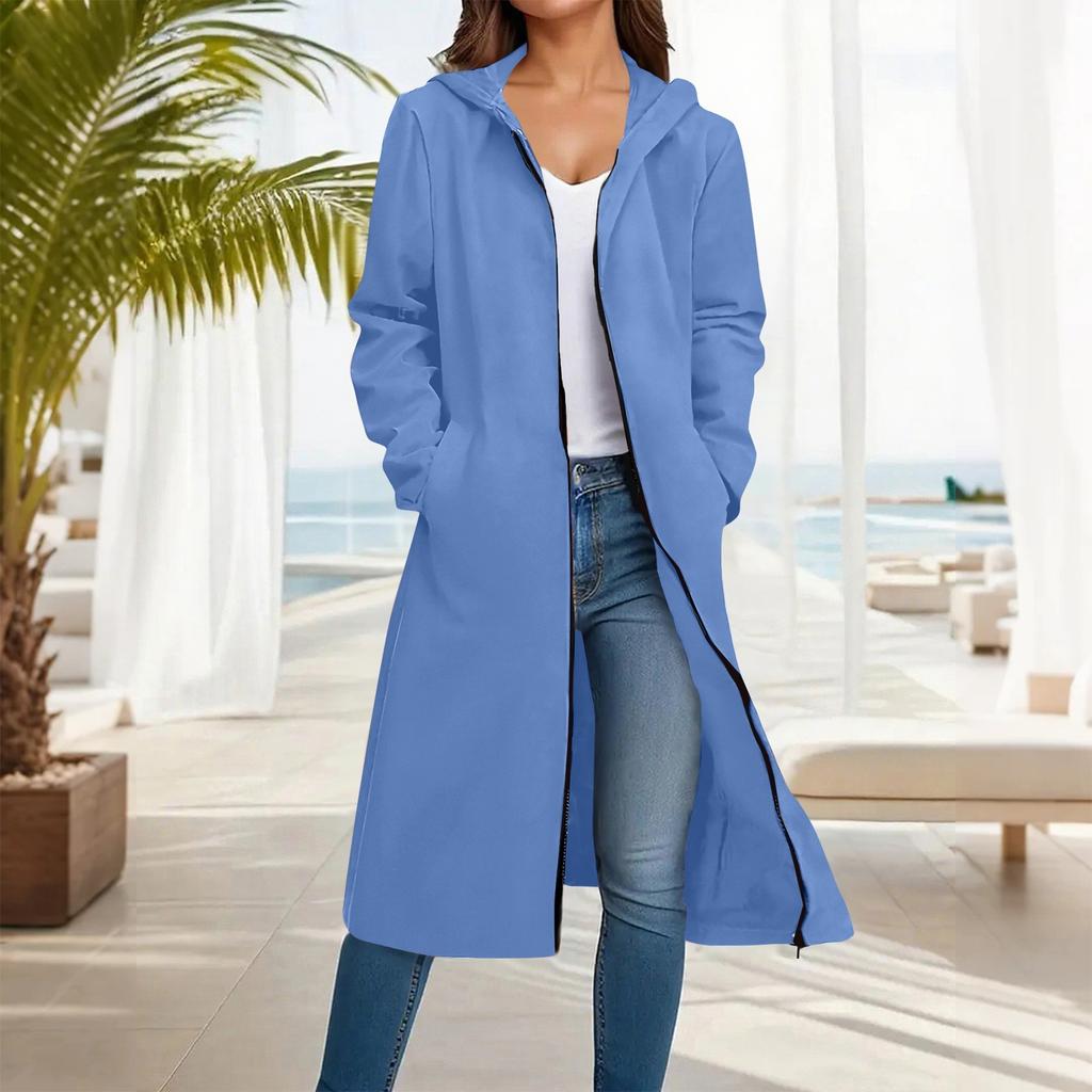 Women's Fashion Casual Plus Size Hooded Long-Sleeve Solid Jacket