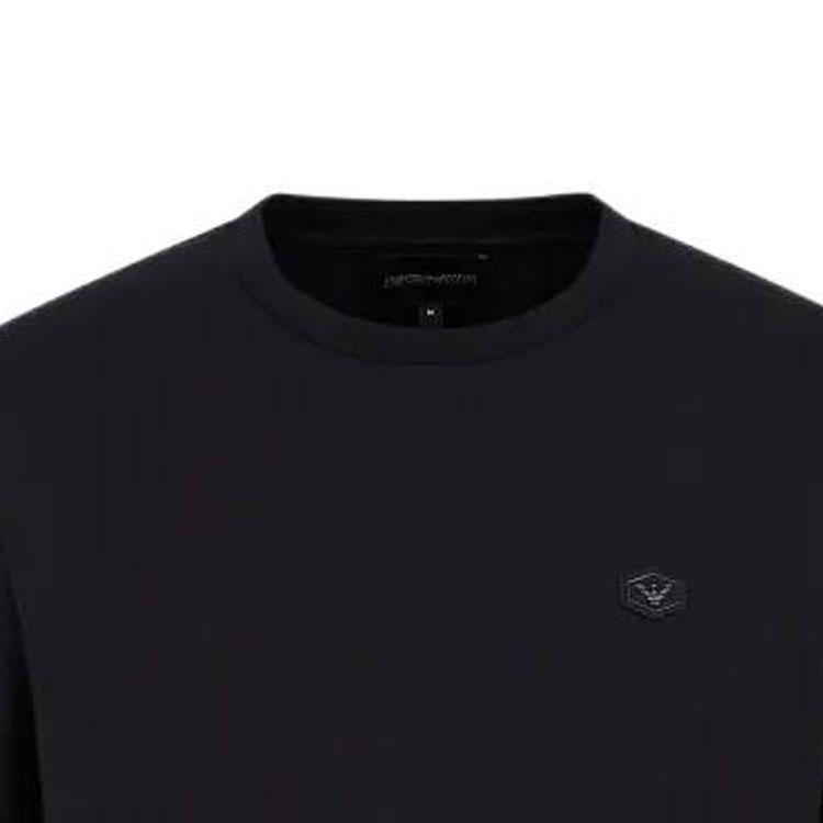 Emporio Armani Essentials Однотонная футболка с длинным рукавом и нашивкой с логотипом, мужская, синяя 8N1TR1-1JRGZ-0920