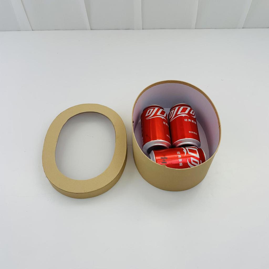 Teacher's Day Kraft Paper Gift Box: Transparent Oval Cookie & Candy Baking Packaging Box